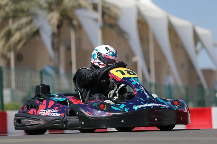 Experience the rush of speed as you race on a 1 km track at Yas Kartzone Abu Dhabi. Perfect for friends families and corporate challenges it's non-stop excitement!